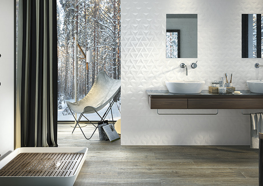 European Porcelain and Ceramics Artic GEO Blanco 16'' x 47'' MatteCeramic Tile