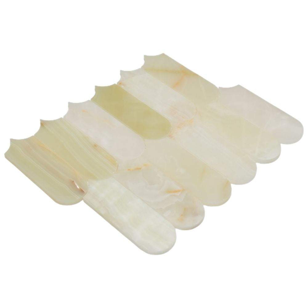 Elysium Tiles Piano Onyx Green Polished 10''x 11.75'' Mosaic Tiles