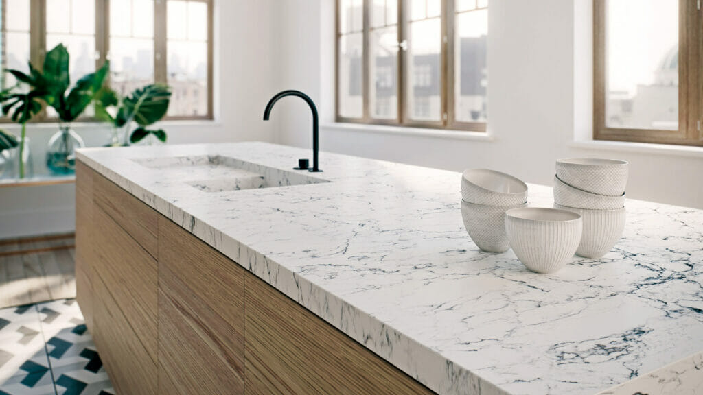Caesarstone White Attica | 130’’ x 64.6’’ | 2 CM| Polished Quartz Slab
