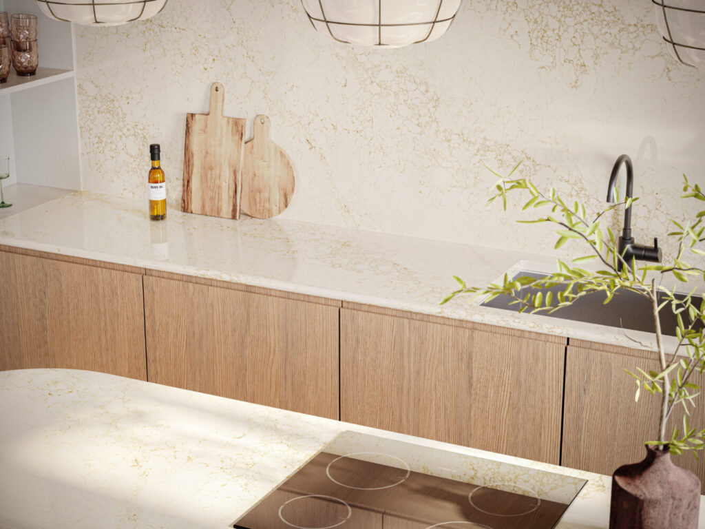 Caesarstone Goldfinch | 130’’ x 64.6’’ | 2 CM| Polished Quartz Slab