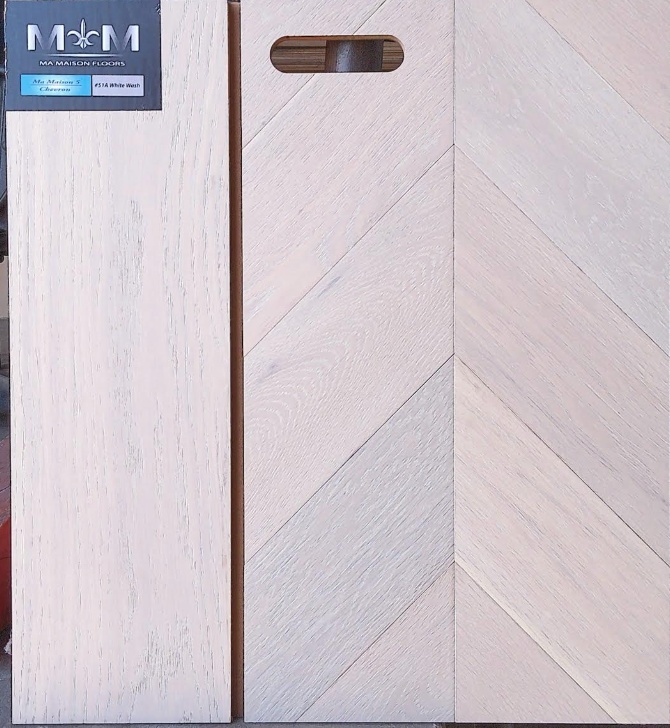 Ma Maison Floors 5 Chevron |White Wash 51A| 4 3/4" x 23 5/8’’ Engineered Flooring