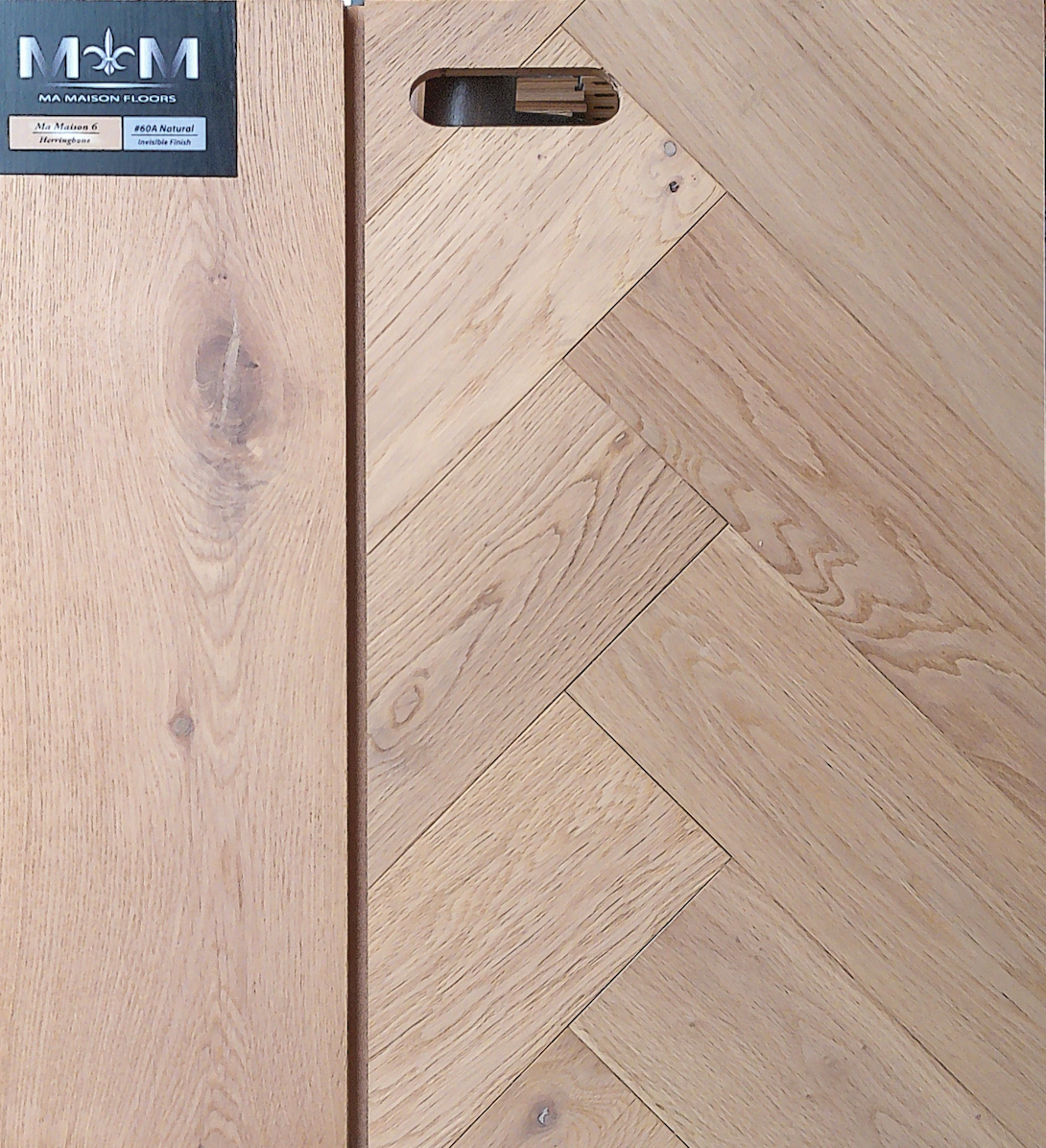 Ma Maison Floors 6 Herringbone |Natural Wash 60A| 4 3/4" x 23 5/8’’ Engineered Flooring