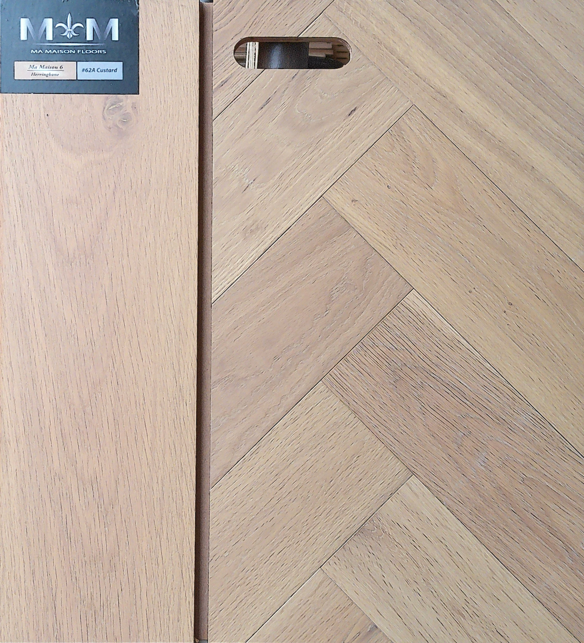 Ma Maison Floors 6 Herringbone |Custard 62A| 4 3/4" x 23 5/8’’ Engineered Flooring