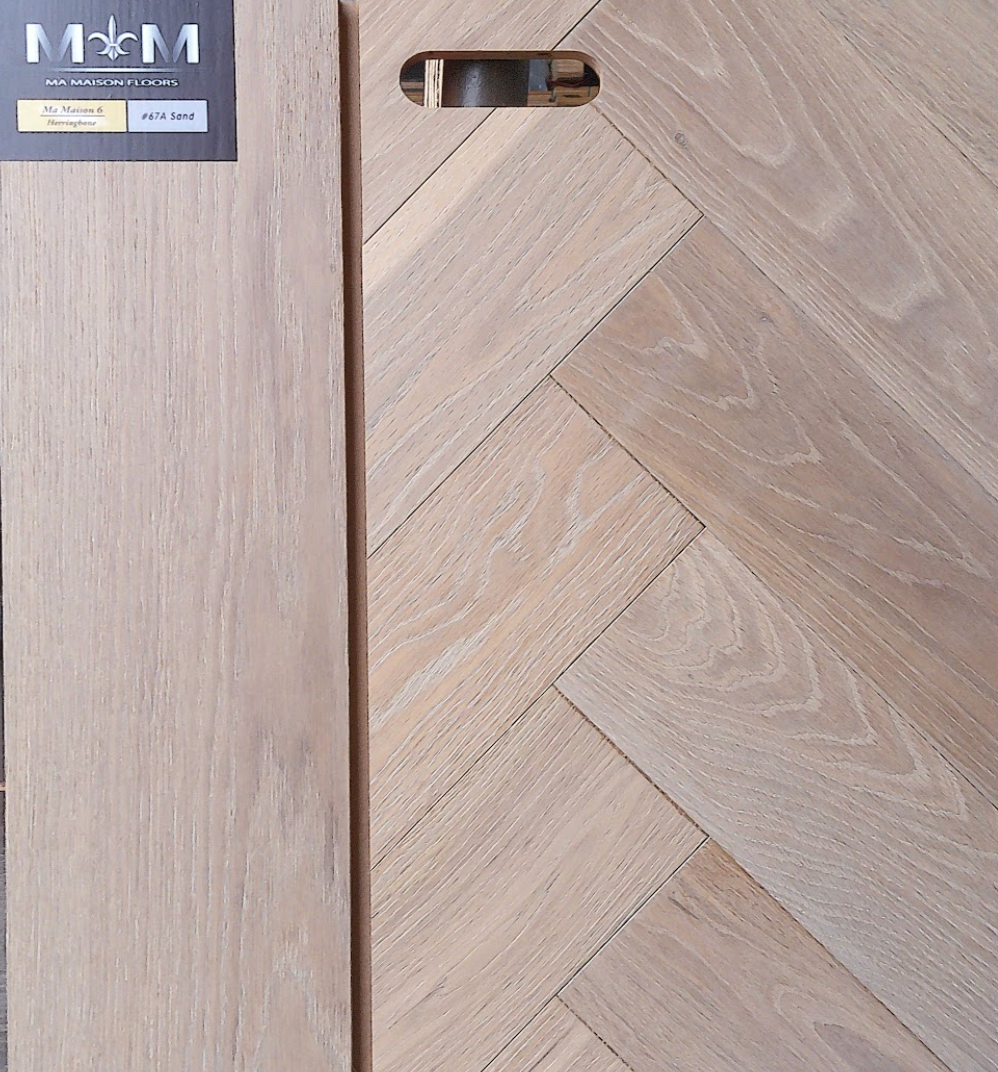 Ma Maison Floors 6 Herringbone |Sand 67A| 4 3/4" x 23 5/8’’ Engineered Flooring