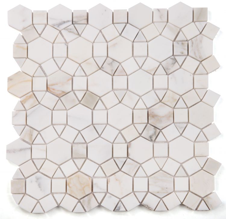 Elysium Tiles Aether Calacatta. Polished 11.5'' x12'' Mosaic Tiles