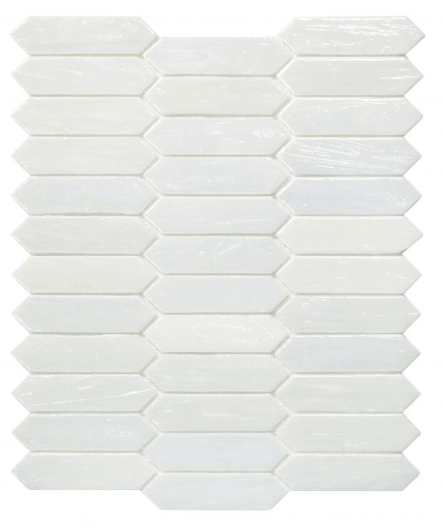 Elysium Tiles Arrow White Pearl 10.25'' x 12.5'' Mosaic Tiles
