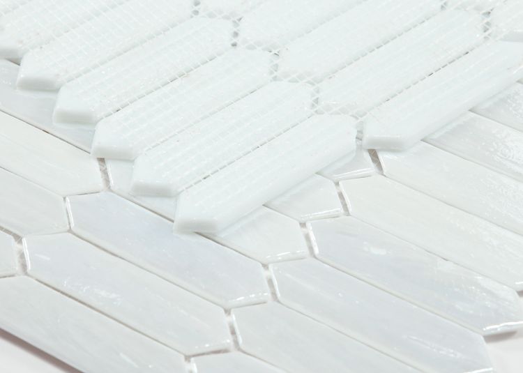 Elysium Tiles Arrow White Pearl 10.25'' x 12.5'' Mosaic Tiles