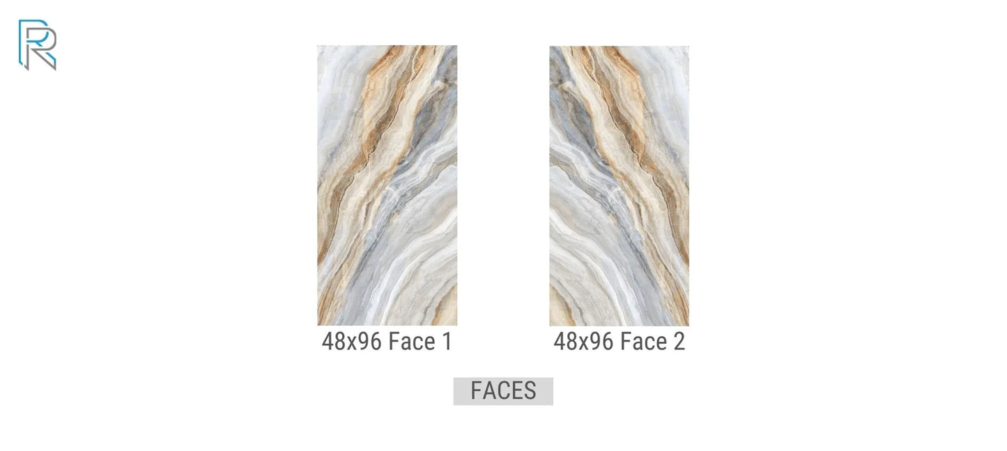 Raphael Stone RP1084 Blue Storm Onyx 48'' x 96'' Polished Porcelain Tile