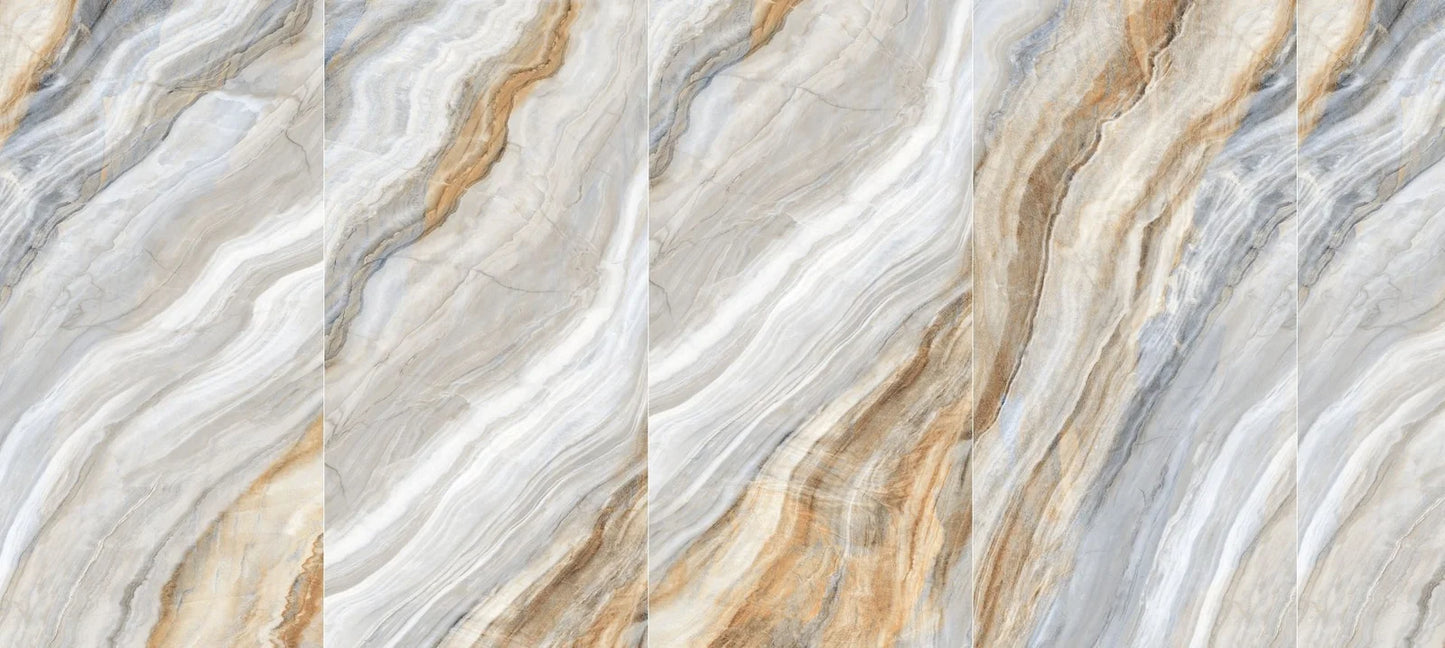 Raphael Stone RP1084 Blue Storm Onyx 48'' x 96'' Polished Porcelain Tile