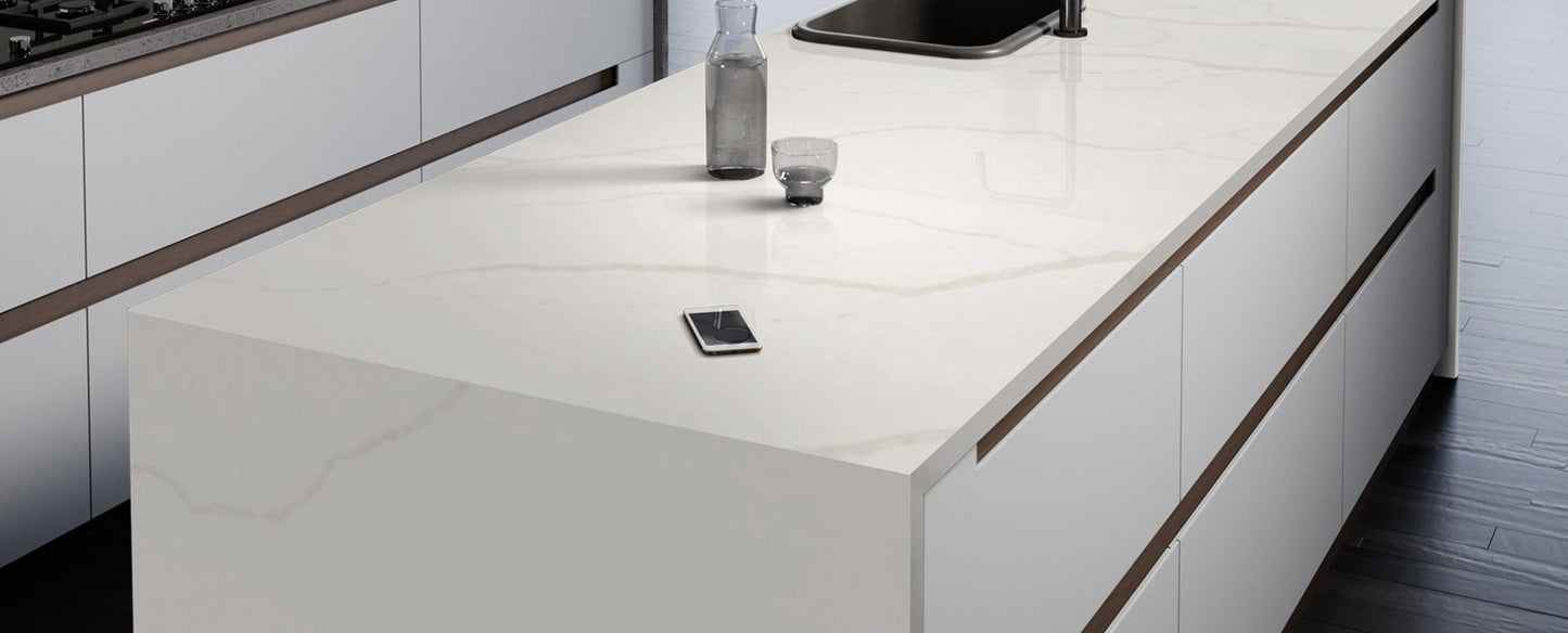 Raphael Stone |Calacatta Gold Ultra 126' x63''| 2 cm Polished Quartz Slab
