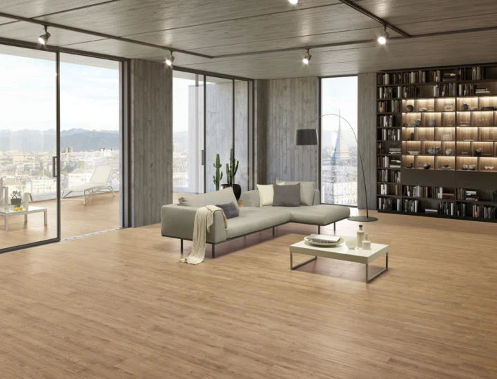 Ottimo Ceramics Foscari Outdoor Wood| Lino | 8” x 48” Matte Porcelain Tile