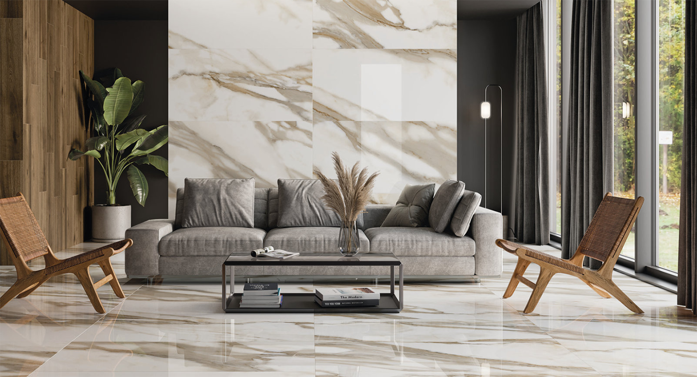 Belleza Ceramica Calacatta Natural 24’’ x 48’’ Polished Porcelain Tile