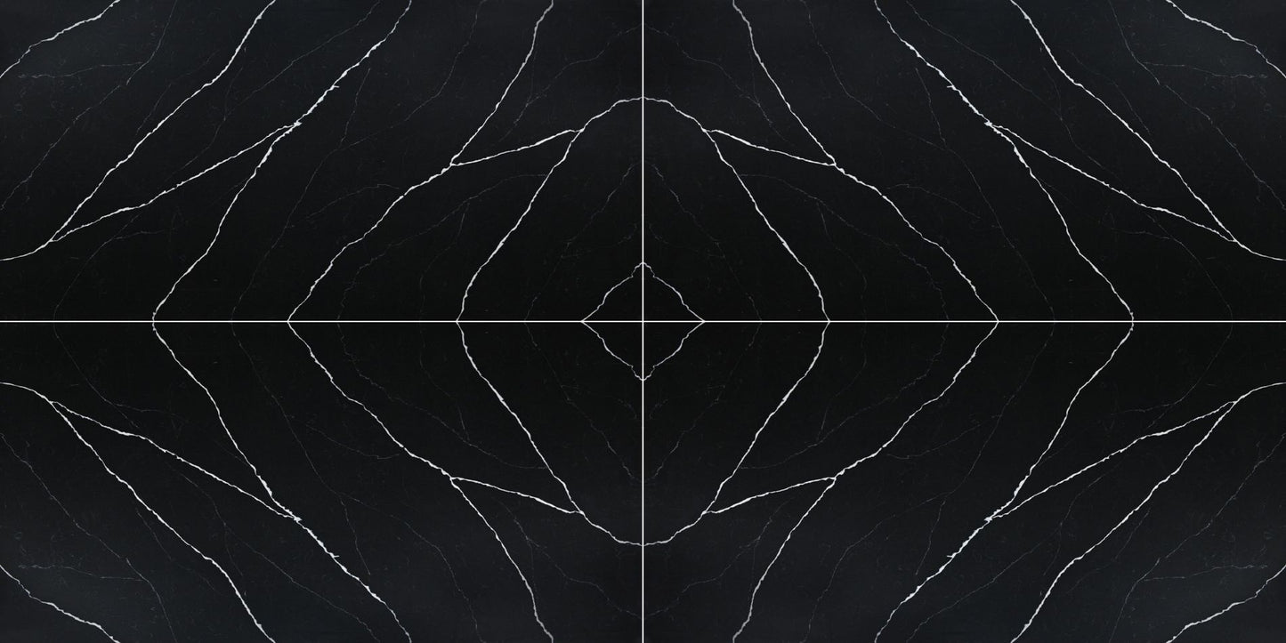 Raphael Stone Calacatta Nero RQ9713 |126' x63'' | 2 cm Polished Quartz Slab