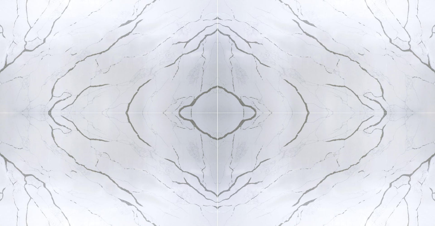 Raphael Stone Calacatta Paris RQ9609 |126' x63''| 2 cm Polished Quartz Slab