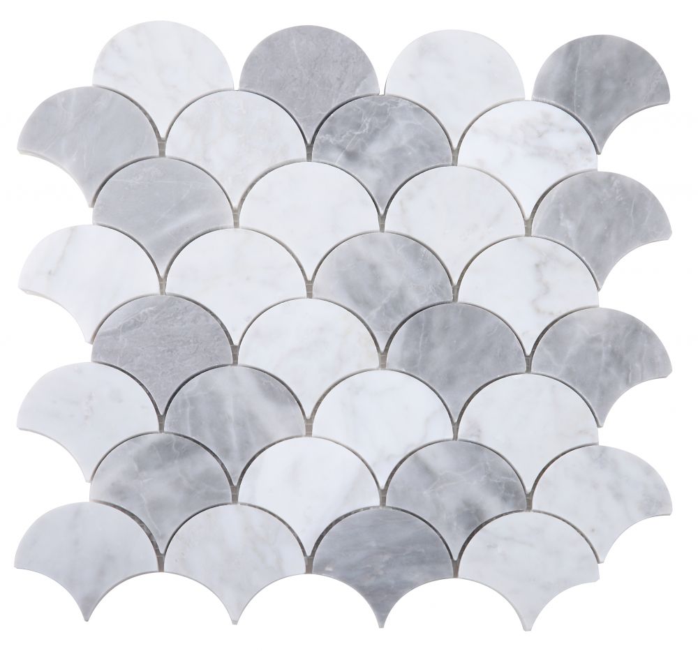 Elysium Tiles Dragon Scale Dusk 12'' x 12'' Mosaic Tile