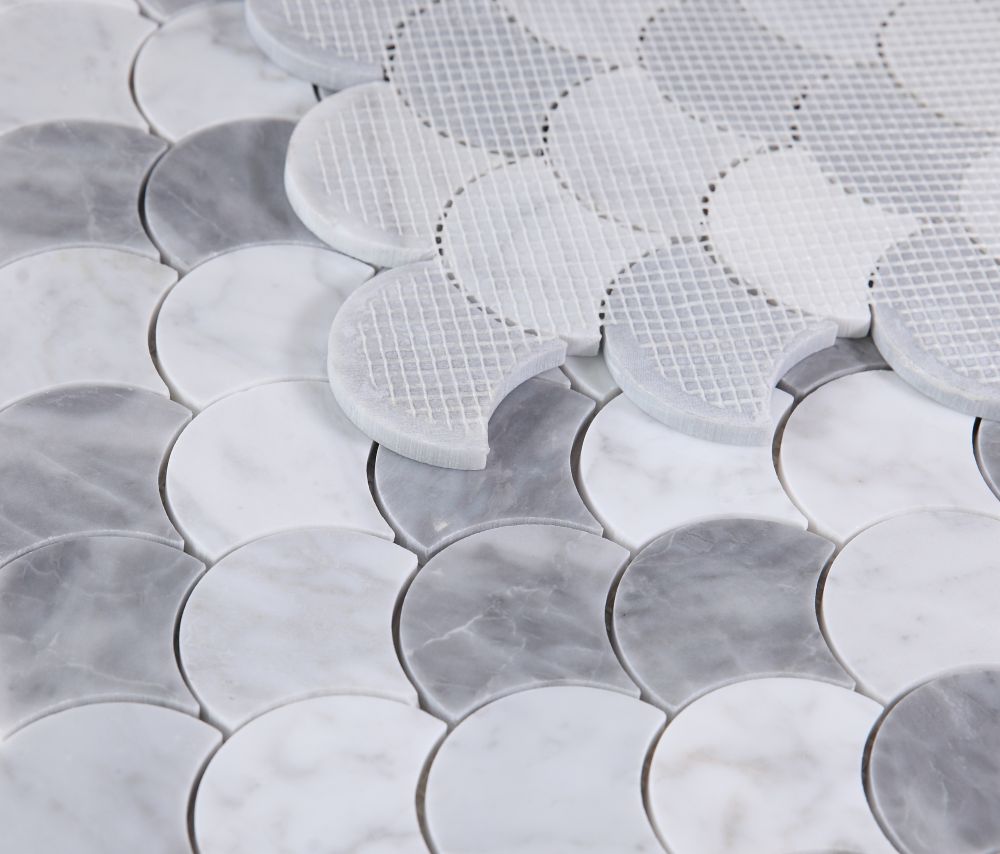 Elysium Tiles Dragon Scale Dusk 12'' x 12'' Mosaic Tile