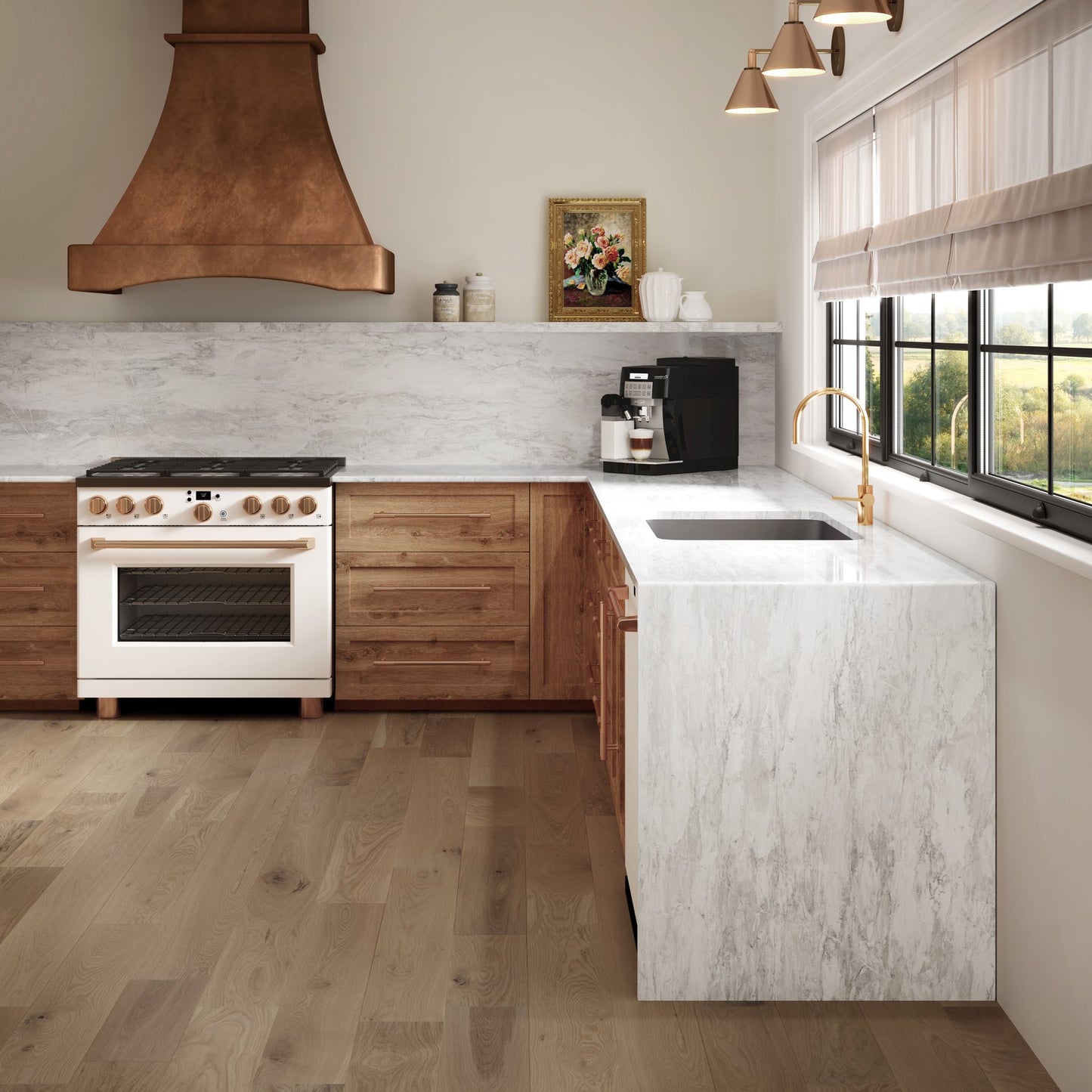 HanStone Elba White 130" x 65" x 2 cm" Polished Quartz Slab