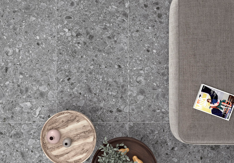 Ottimo Ceramics Flodsten | Smoke | 24’’ x 48’’ Matte Porcelain Tile