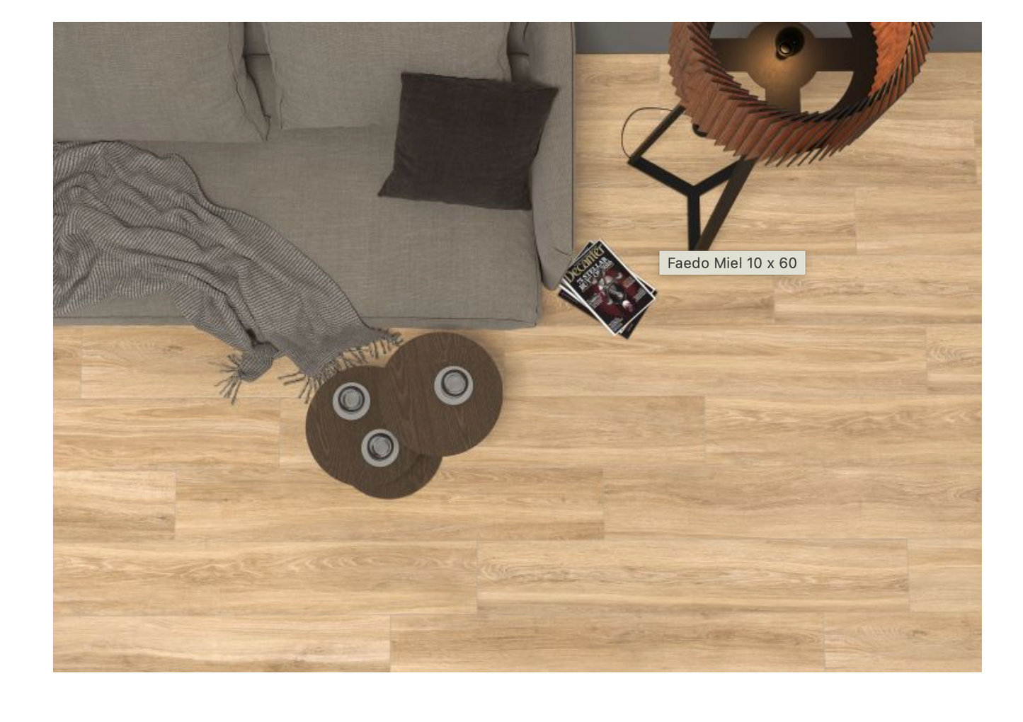 Elysium Tiles Faedo Miel 8''x 48'' Wood-Look Porcelain Tile.