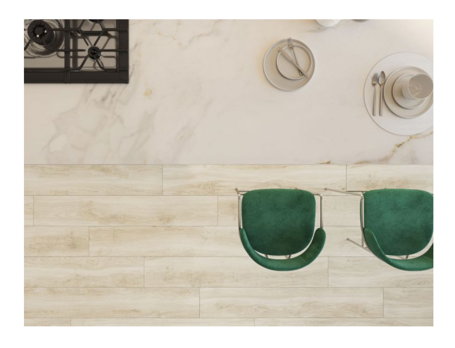 Elysium Tiles Helsinki Blanco 8''x 48'' Wood-Look Porcelain Tiles