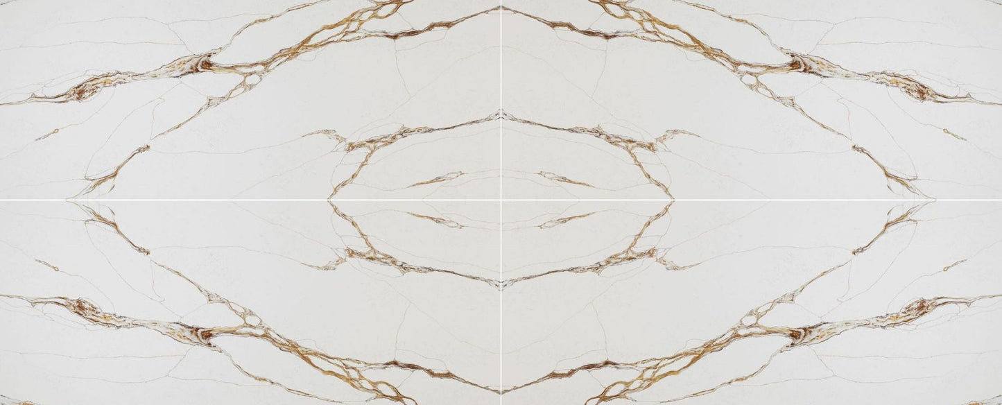 Raphael Stone Jade Gold RQ9987 |126' x63''| 2 cm Polished Quartz Slab