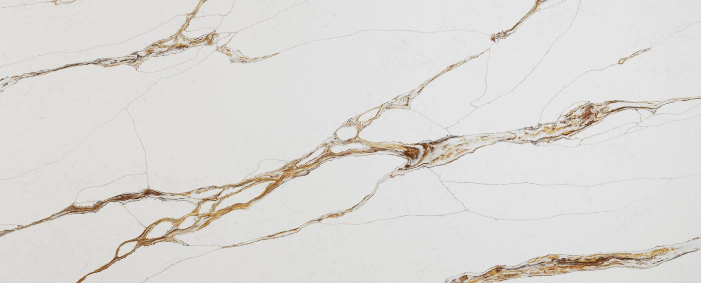 Raphael Stone Jade Gold RQ9987 |126' x63''| 2 cm Polished Quartz Slab