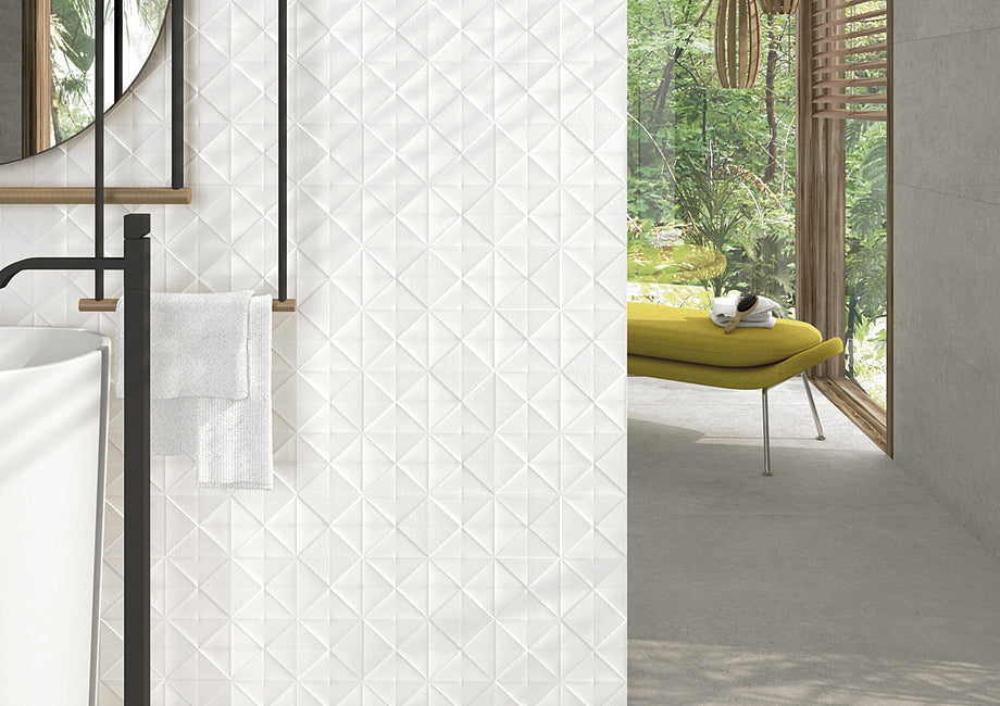 European Porcelain and Ceramics Kamala R Blanco 17'' x 47'' Ceramic Tile