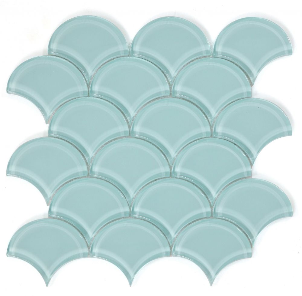 Elysium Tiles Dragon Scale Mint 9.5 x 9.5 Mosaic Tiles