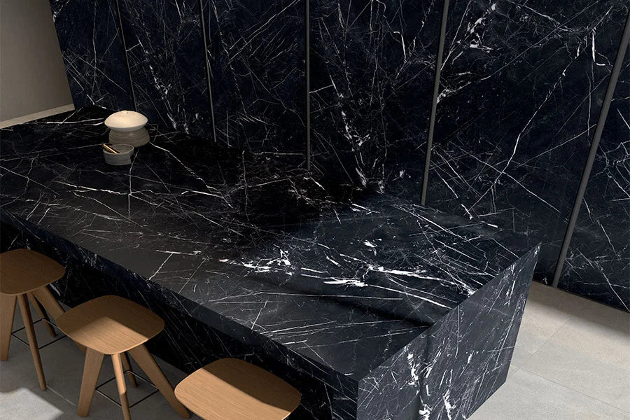 Francini |Forte Collection | Marquinia Noir|126" x 63"| 12mm Matte Porcelain Slab