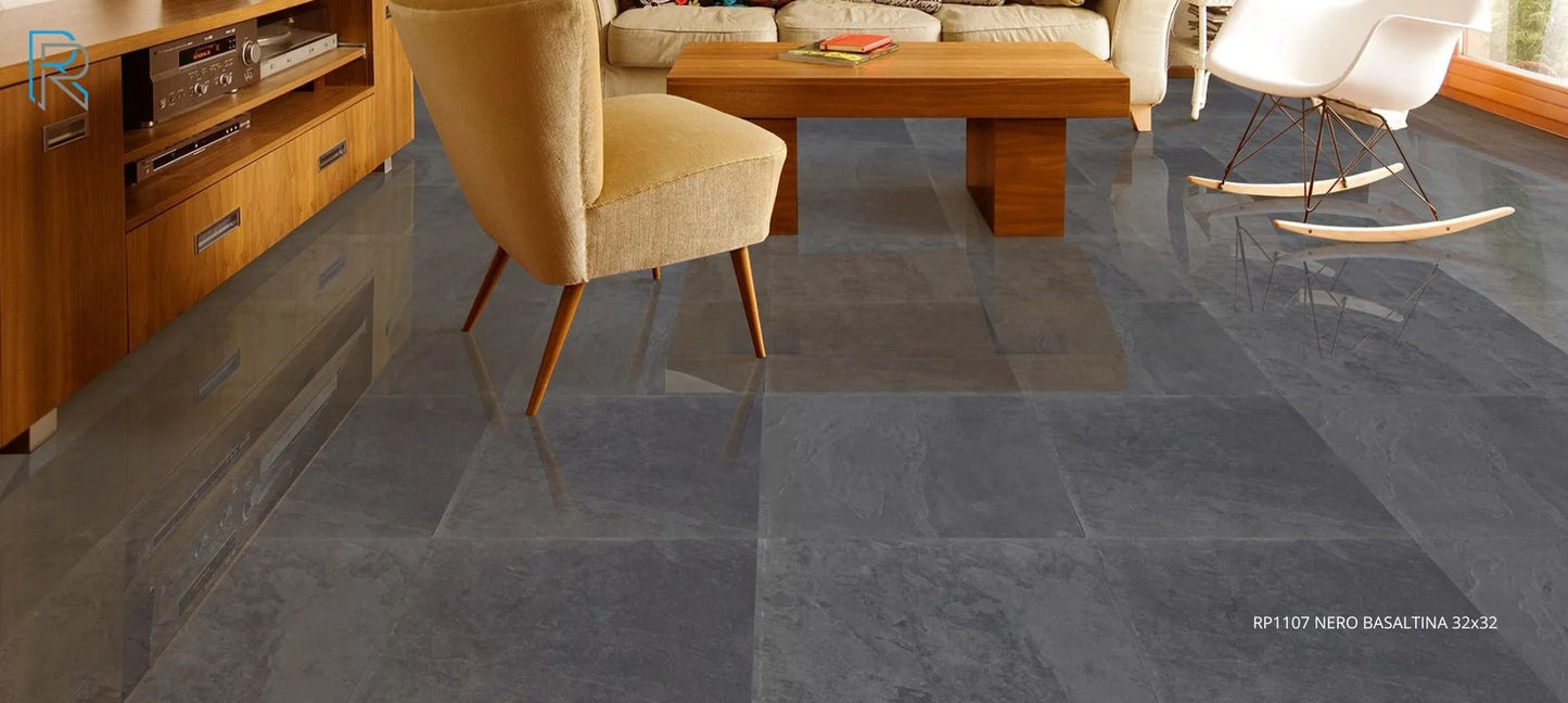 Raphael Stone RP1107 Nero Basaltina 32'' x 64'' Polished Porcelain Tile