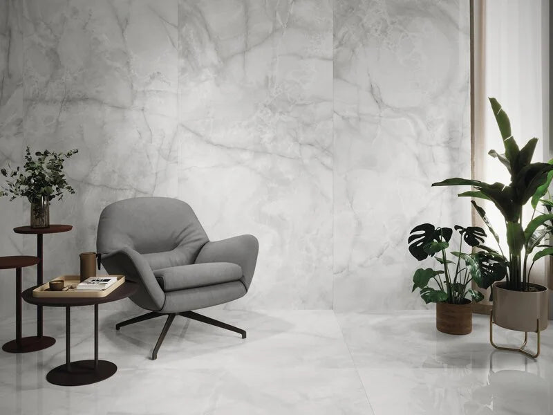 Dura Bell Onix White 48x48 Polished Porcelain Tile