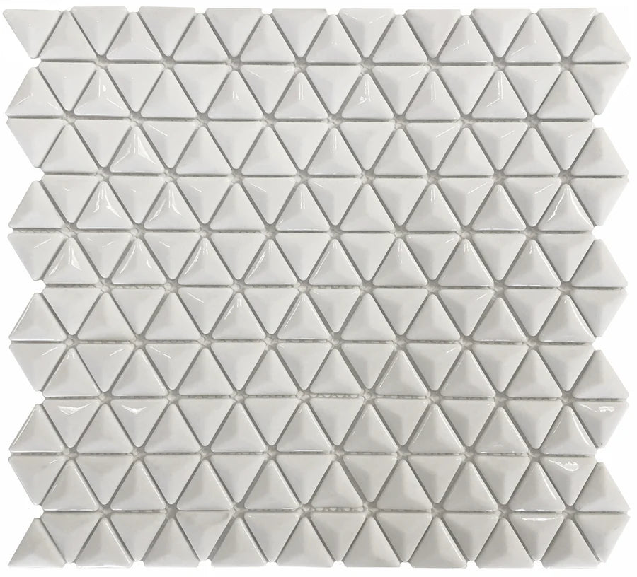 Ottimo Ceramics Peak Arabesque Black 12x12 | White Pilowed |Matte Mosaic Tile