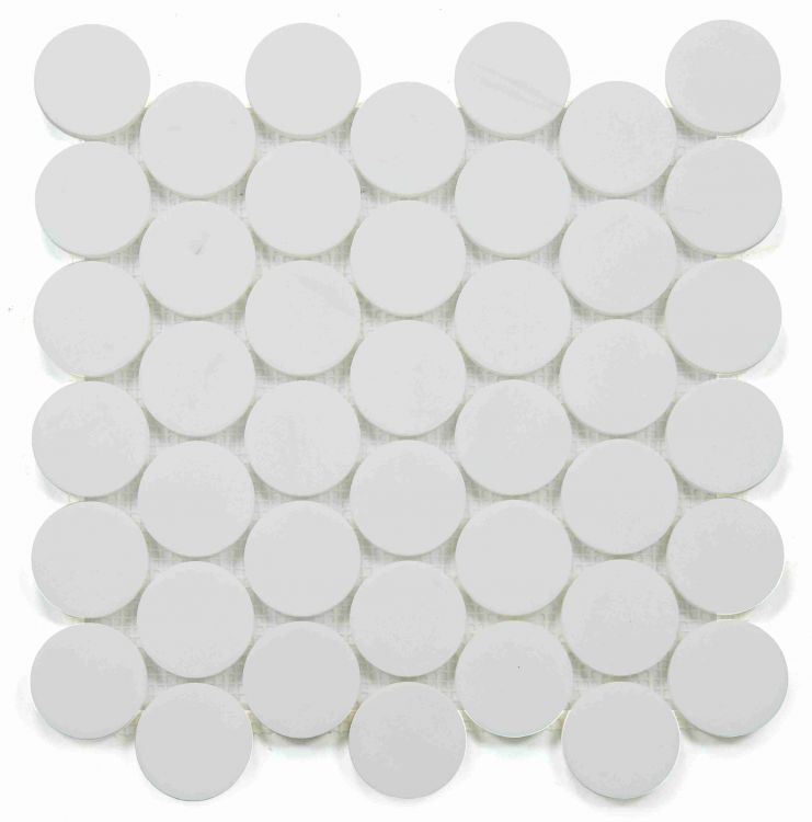 Elysium Tiles Penny Marble Large Dolomite Honed |2'' x 2'' | 11.75'' x 12''