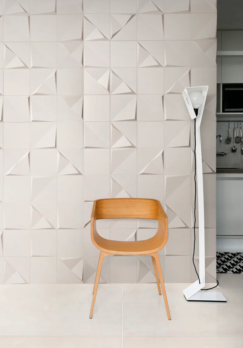 Ottimo Ceramic 3D Tangram Rampa| Grey | 8’’ x 8’’ Porcelain Tile