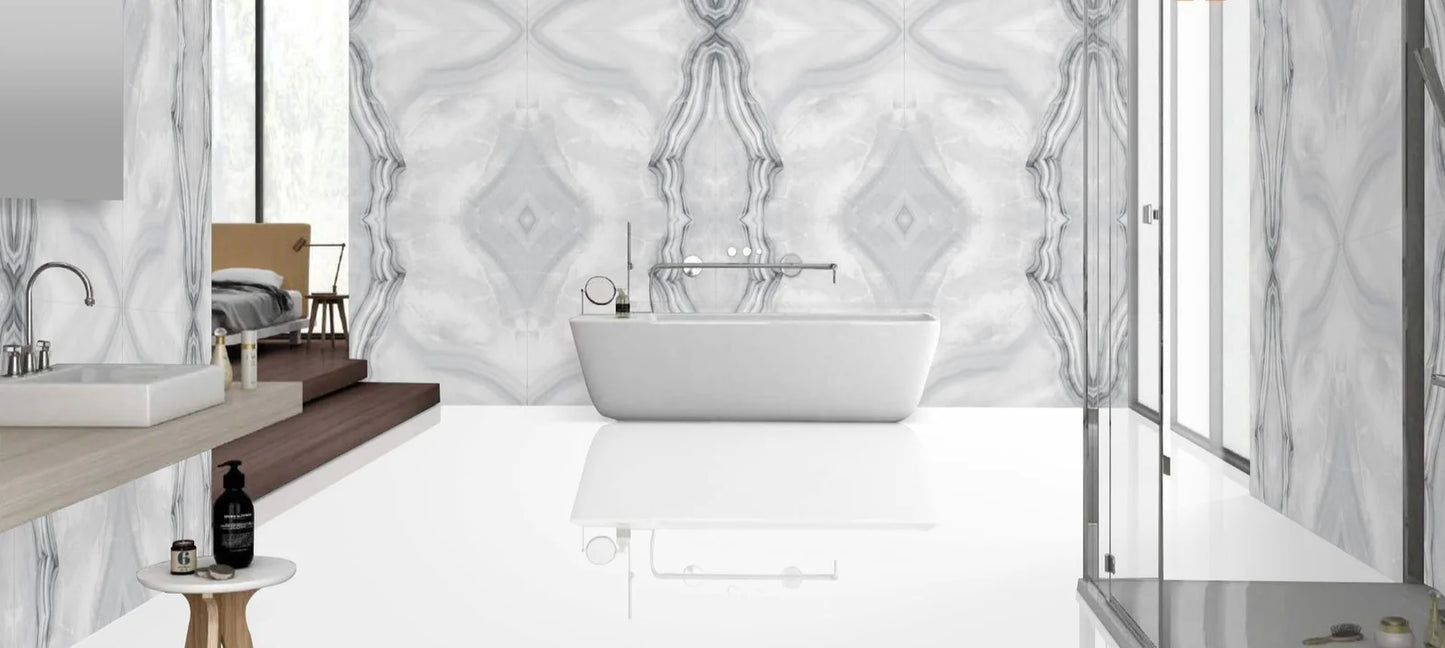Raphael Stone RP1079 Grey Agate 32'' x 64'' Polished Porcelain Tile