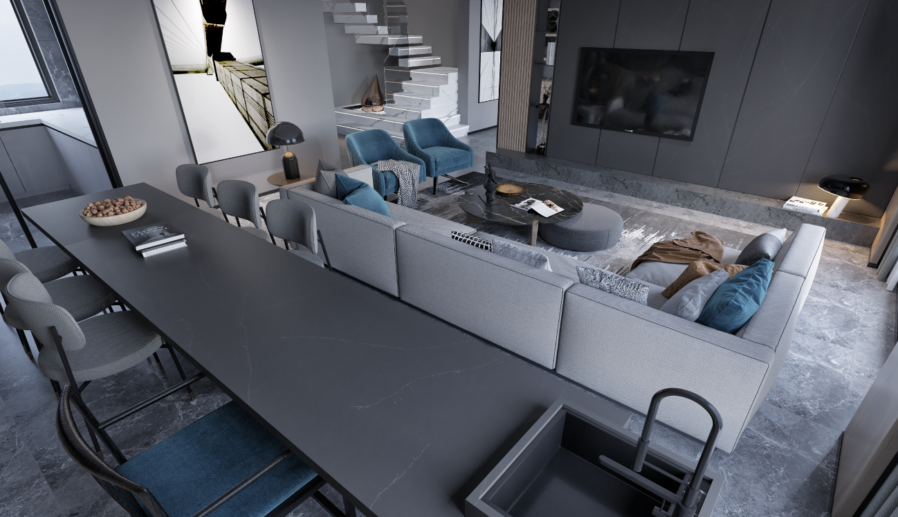 Stratus Surfaces | StratusQuartz™ Regal Soapstone | 130 × 65 × 2 cm Matte Quartz Slab