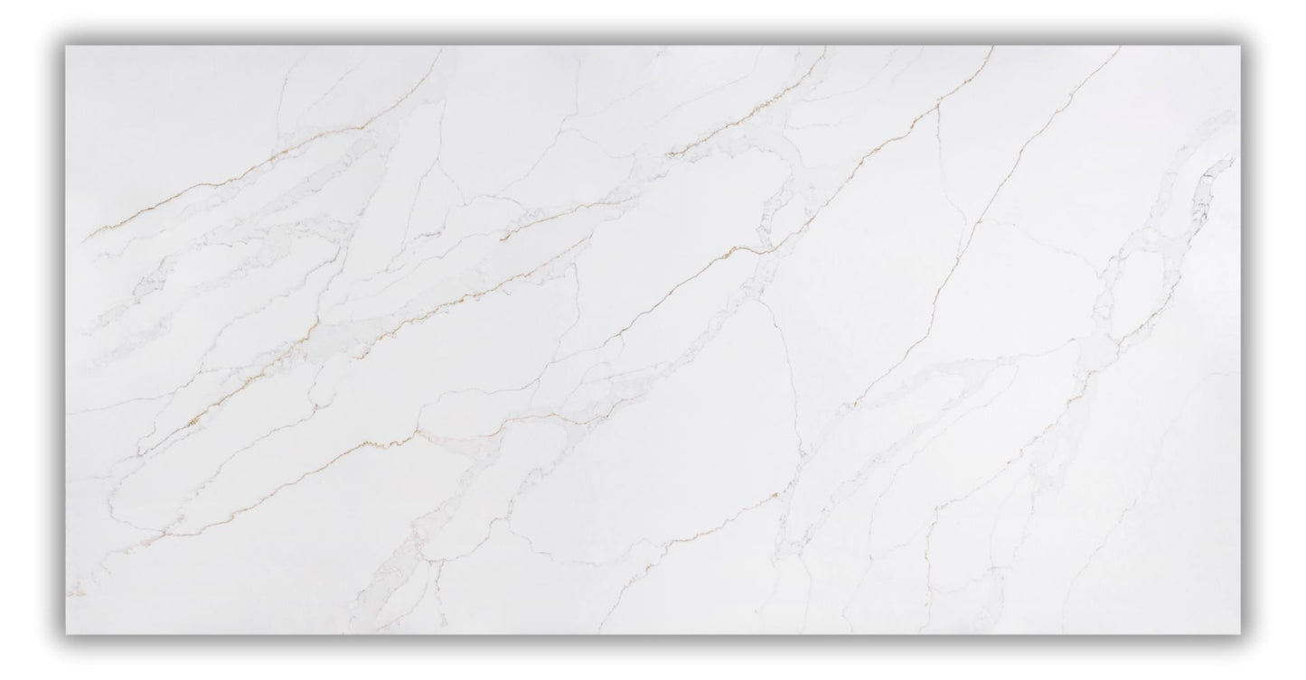 Raphael Stone RQ9910 Calacatta Romano |126' x63''| 2 cm Polished Quartz Slab