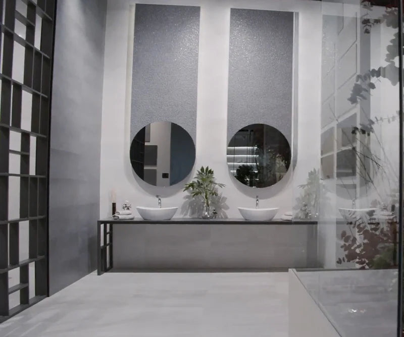 Ottimo Ceramics | Tri Arc Gris | 12” x 36”Glazed Ceramic Tile