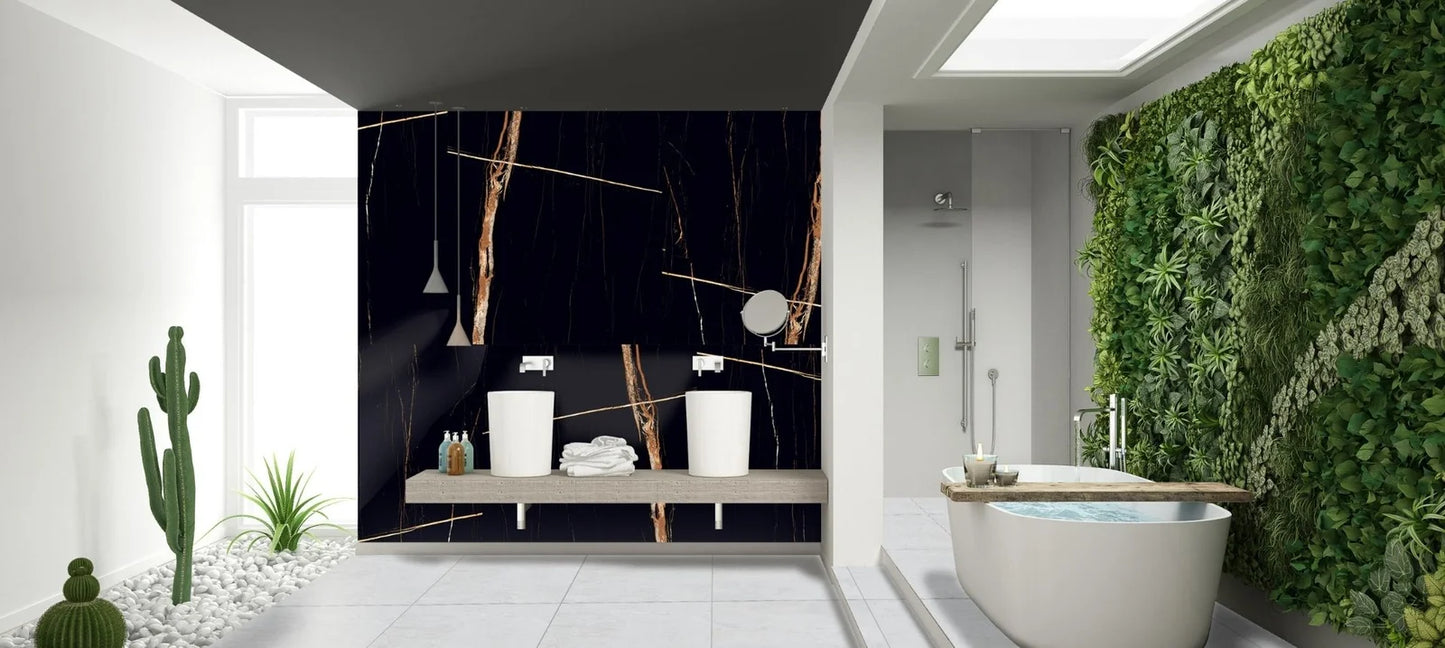 Raphael Stone RP1004 Sahara Black 32'' x 64'' Polished Porcelain Tile