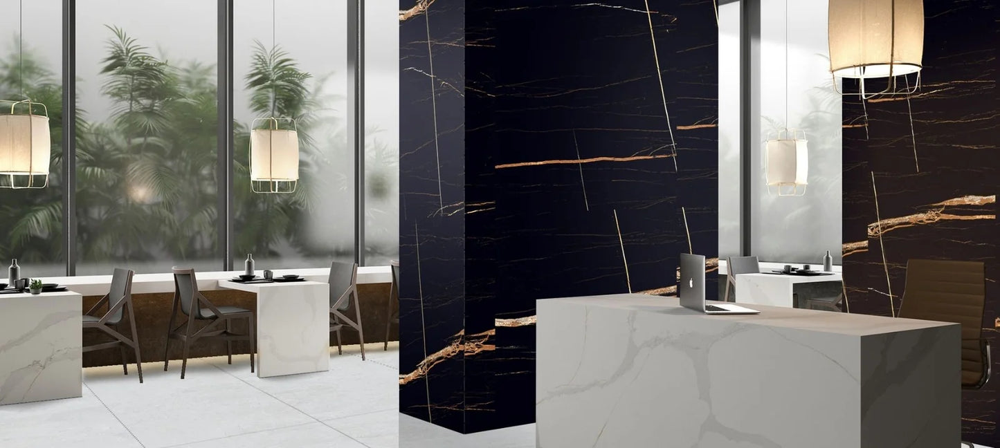 Raphael Stone RP1004 Sahara Black 32'' x 64'' Polished Porcelain Tile