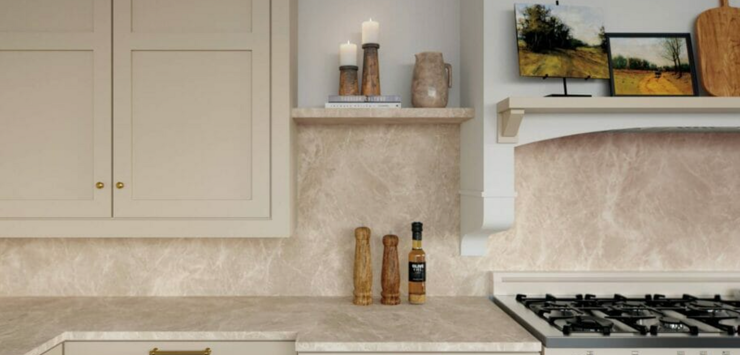 Caesarstone Fume|124.5’’ x 61.5’’|1.2 cm| Honed Finish Porcelain Slab