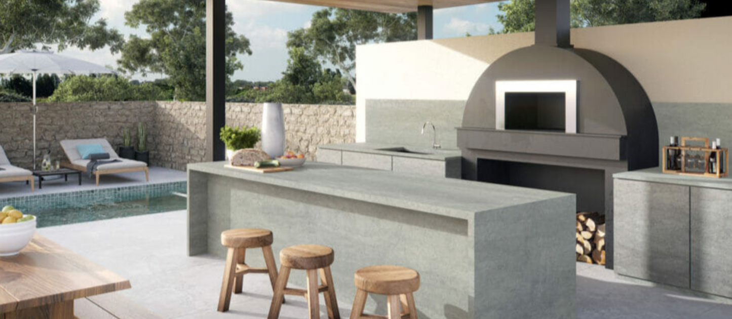 Caesarstone Aluminous | 124.5’’ x 61.5’’|1.2 cm| Ultra Rough Finish Porcelain Slab