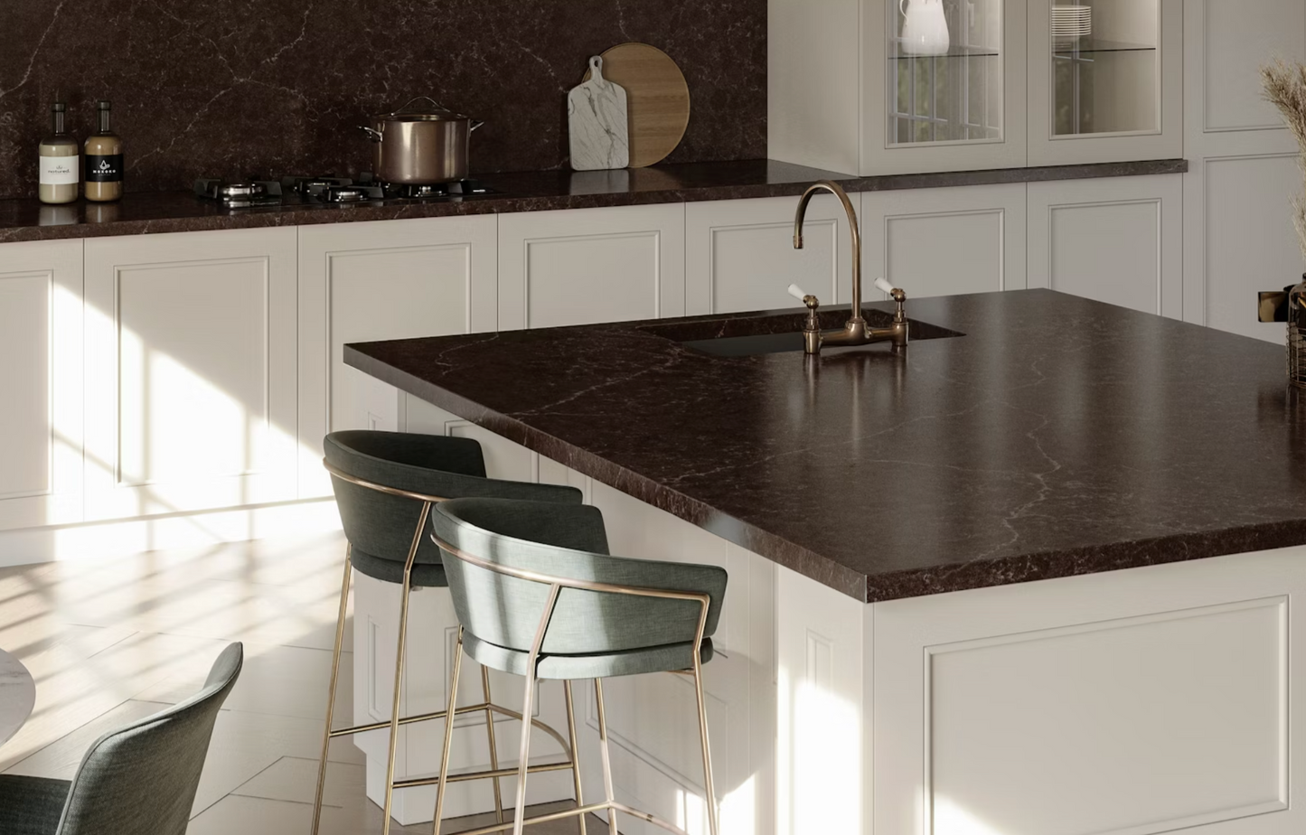 Cosentino Silestone Chateau Brown 128’’ x 62’’ x 2.0 cm Polished Quartz Slab