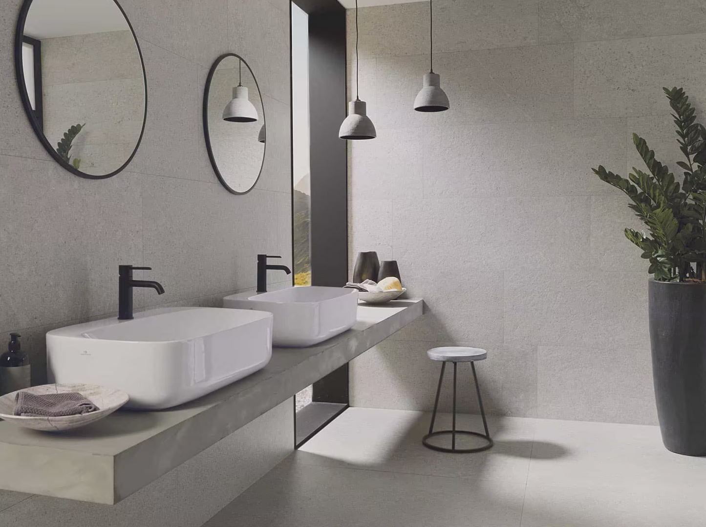 Porcelanosa Prada Acero 18"X47" Ceramic Matte Stone Effect Wall Tile