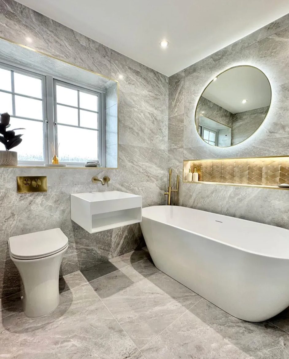 Porcelanosa Indic 18"X47" Matte Concrete Effect Ceramic Wall Tile