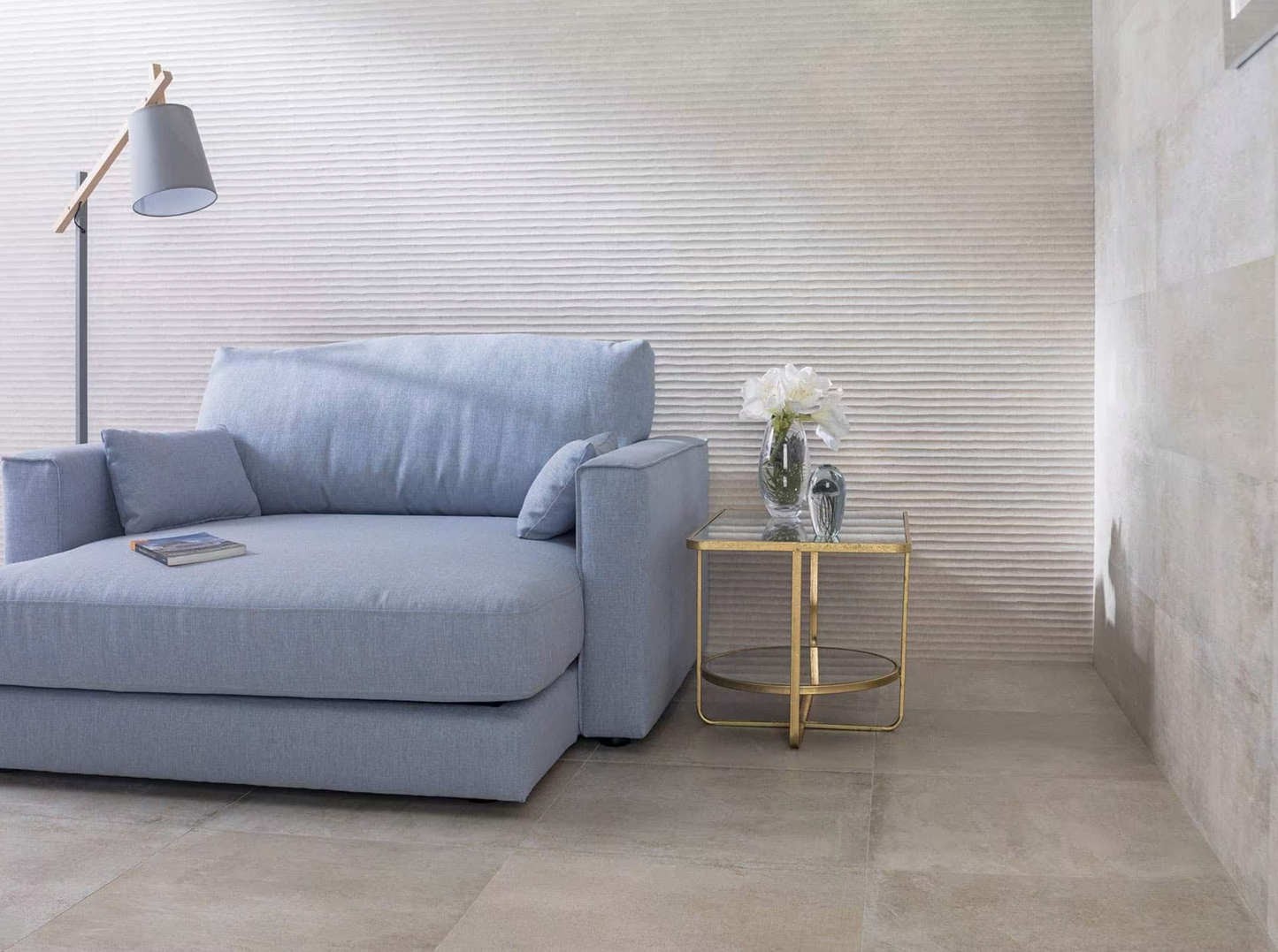 Porcelanosa Old Natural 13"X39" Ceramic Concrete Effect Wall Tile