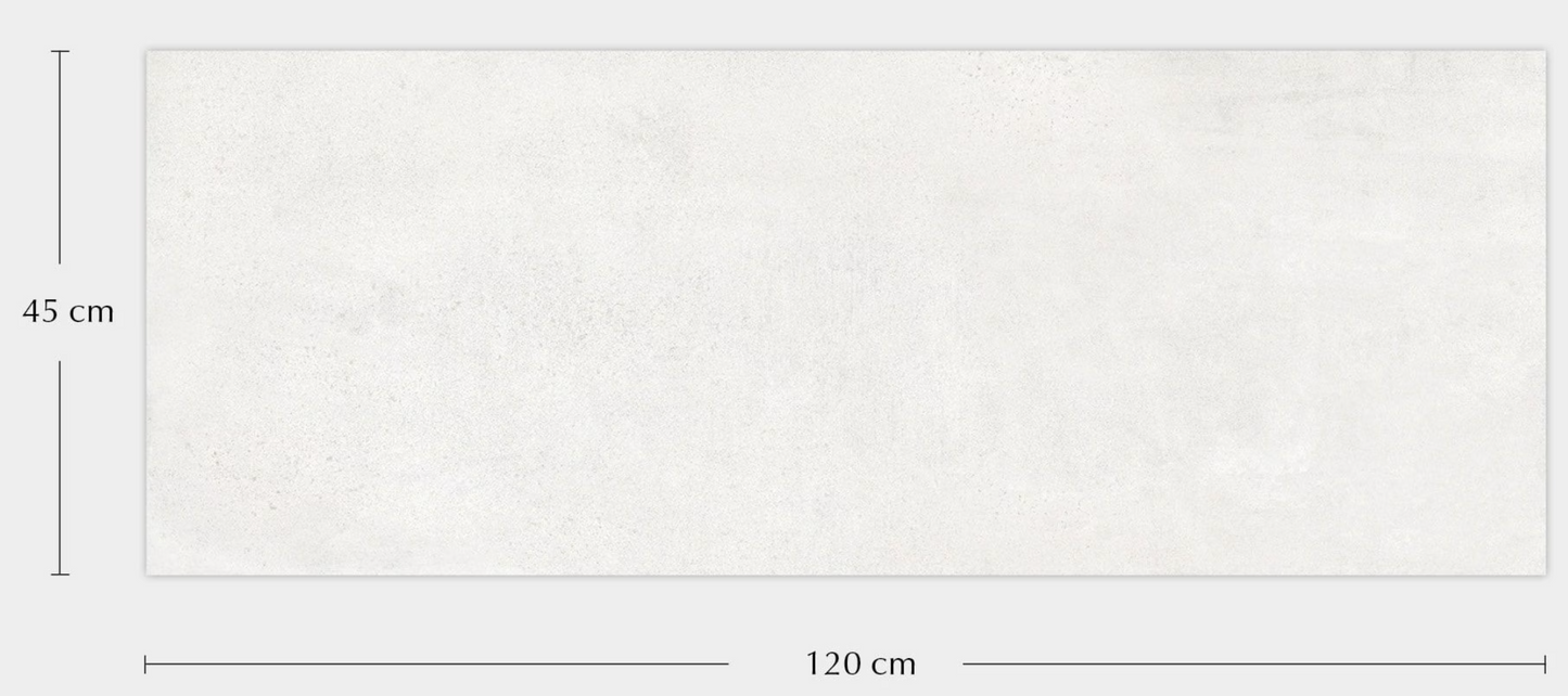 Porcelanosa Metropolitan Caliza 18"X47" Matt-gloss white concrete effect ceramic wall tile