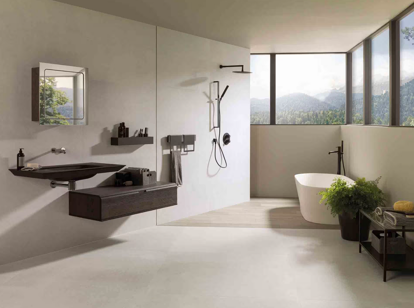 Porcelanosa Bottega White 18"X47" Concrete Effect Ceramic Wall Tile