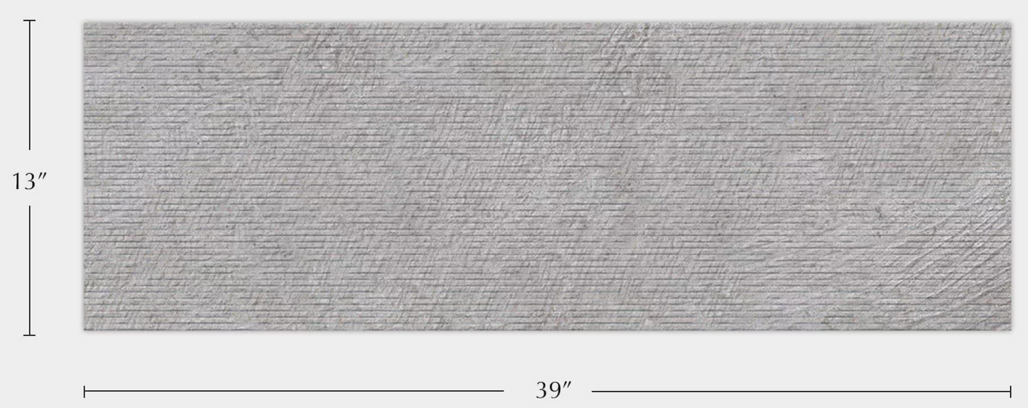 Porcelanosa Park Lineal Acero 13"X39" Matte Ceramic Wall Tile