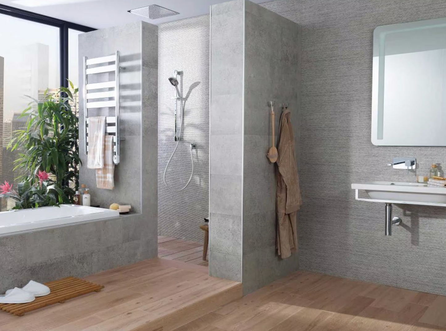 Porcelanosa Park Lineal Acero 13"X39" Matte Ceramic Wall Tile